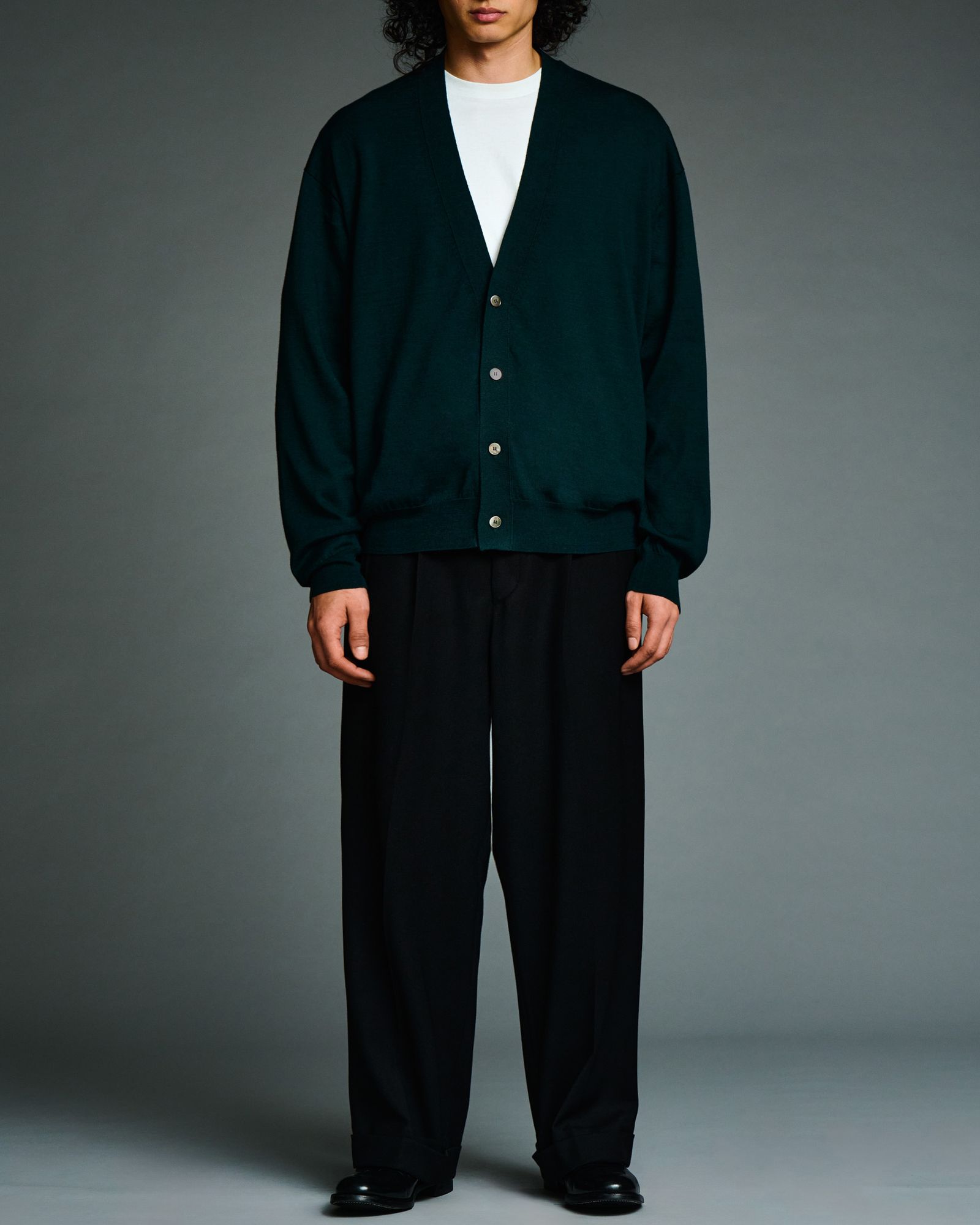 A.PRESSE - アプレッセ 2026 STYLE2 Wool Cotton High Gauge Cardigan