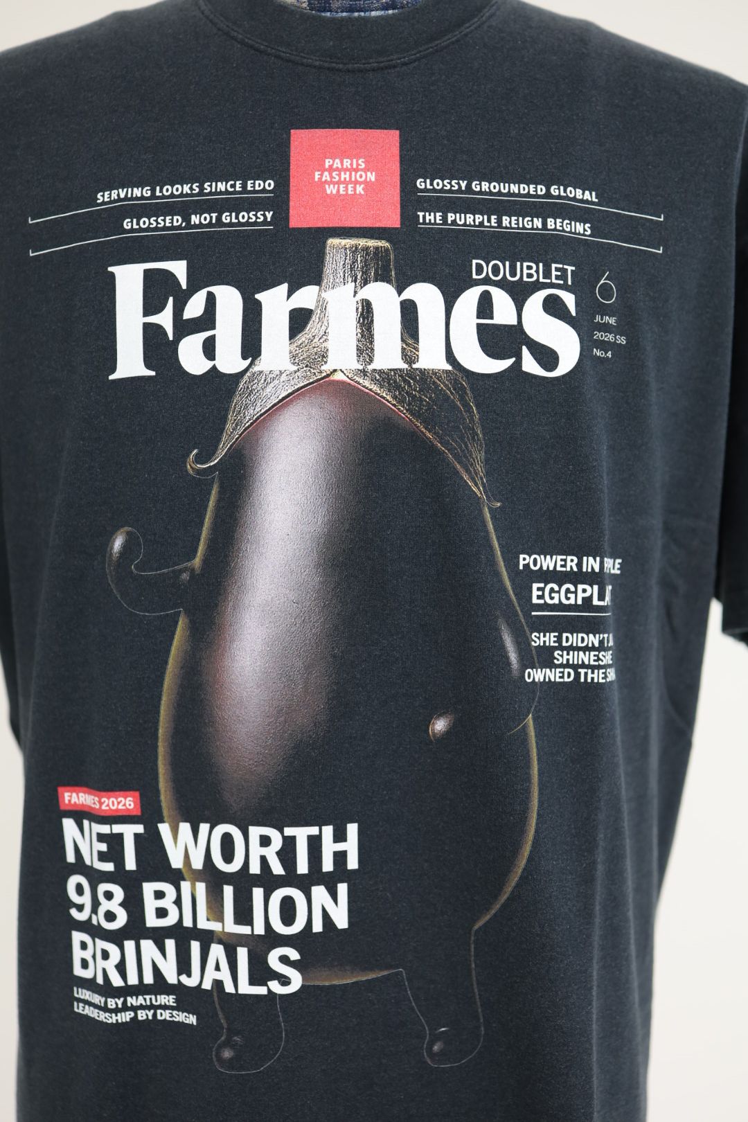 doublet ダブレット26SS FARMES MAGAZINE COVER T-SHIRT (26SS34CS430) BLACK ★1月17日(土)11:00発売！