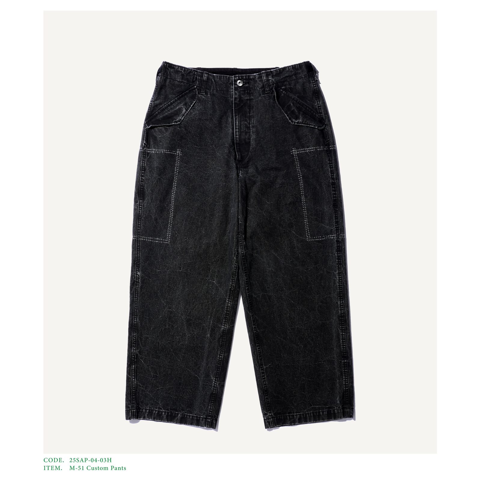 A.presse M-51 Custom Pants 25SSブラック サイズ1 A.PRESSE - アプレッセ M-51 Custom Pants(25SAP-04-03H) BLACK