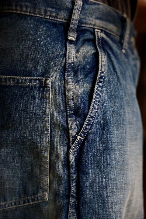 A.PRESSE US ARMY DUNGAREE DENIM TROUSERSスタイル