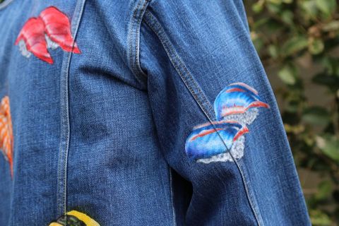 doublet FOOD HAND-PAINTED DENIM JACKET"L.BLUE"style.2020.8.8.