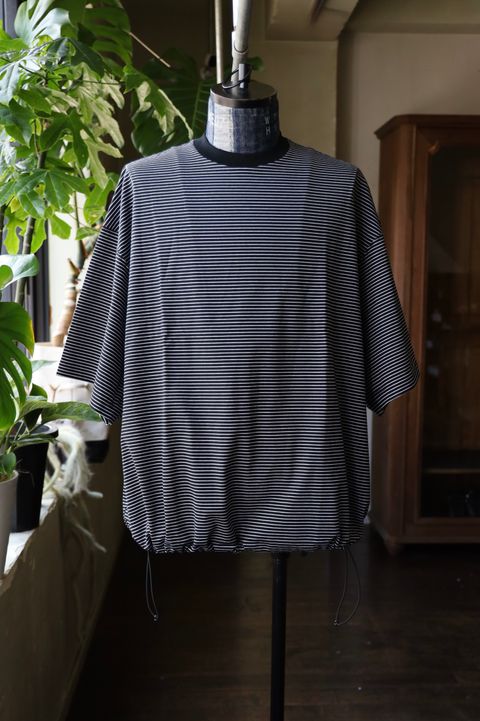 イズネス25SS BALLOON BORDER SHORTSLEEVE T-SHIRT(25SS_46_31SSSH05-3)BLACK×WHITE border