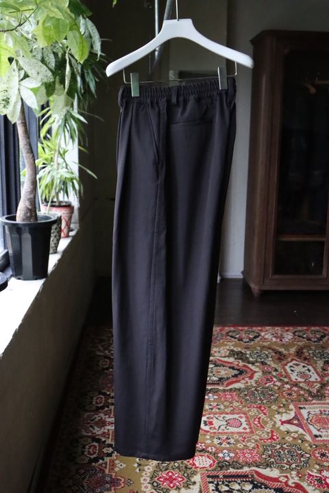 ヨーク 25FW パンツ Wool Washer Twill 2pleated Wide-leg Easy Trousers(YK25FW01054P)BLACK
