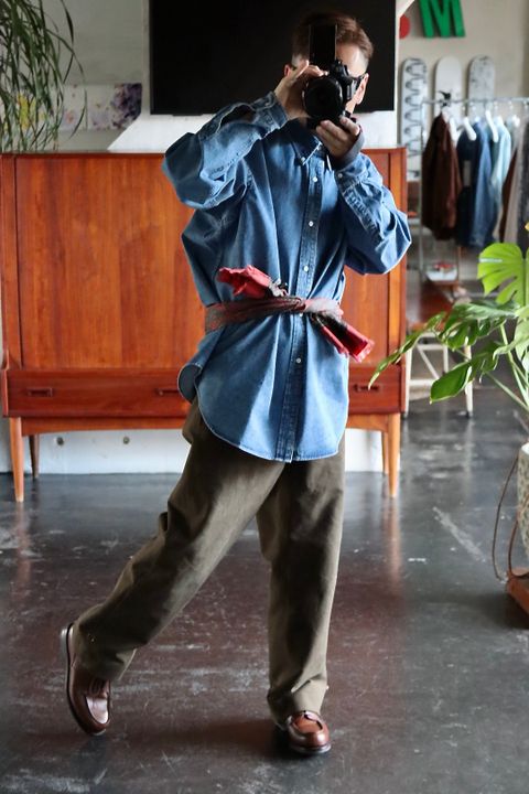 A.PRESSE BD Denim Shirt(22SAP-02-03H)INDIGO style.