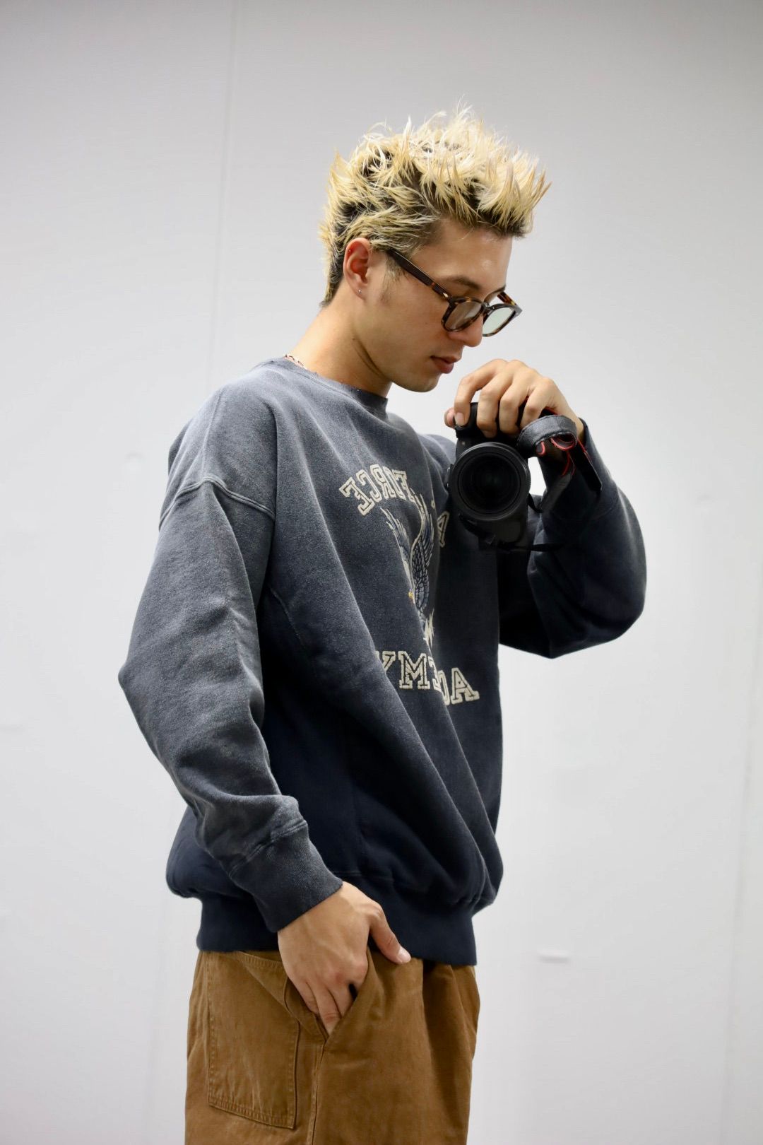 BOW WOW 25FWバウワウ U.S. AIR FORCE EAGLE SWEATSHIRT AGED(BW252-UAES) AGED BLACK