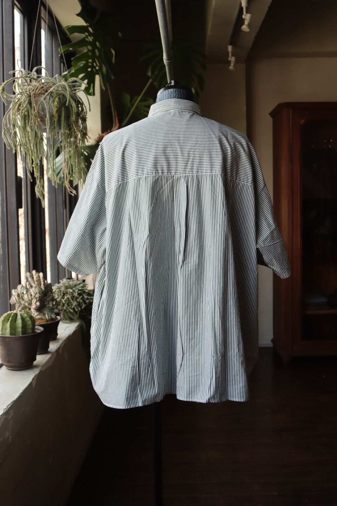 フレッシュサービス  CORPORATE UNIFORM S/S  SHIRT(GREEN STRIPE)