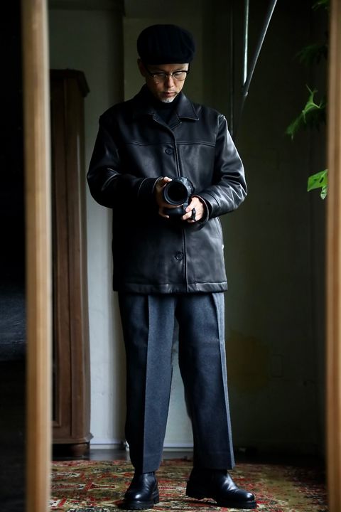 COMME des GARCONS HOMME 26FW ディアスキンレザーカーコートスタイル