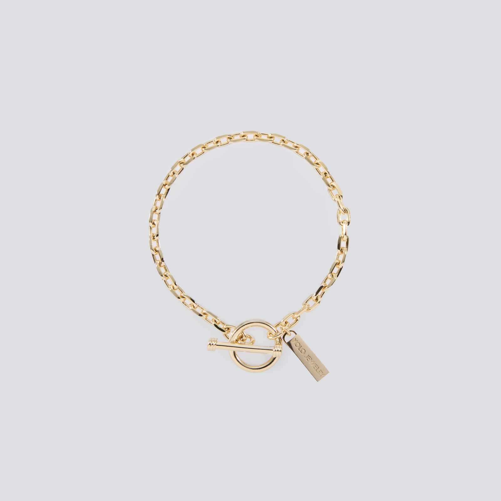 XOLO JEWELRY ブレスレット /Oval Cut Link Bracelet-4mm-Gold-(XOB117-17G)SILVER925