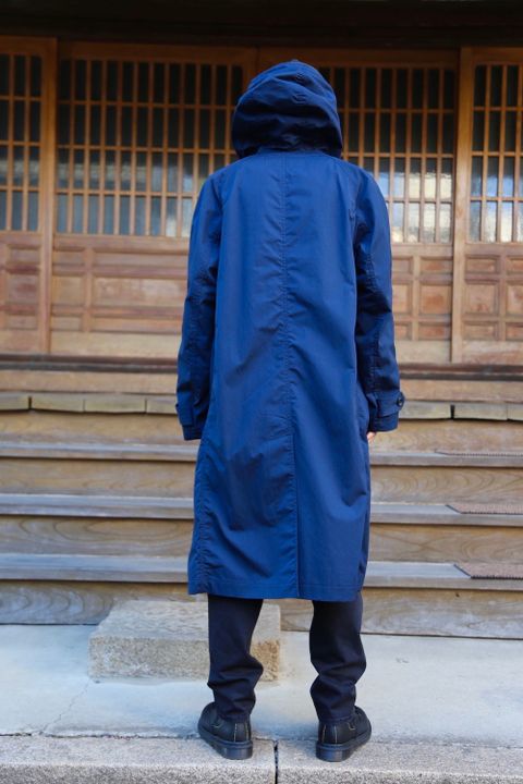 COMME des GARCONS HOMME 綿ナイロンウェザーフーデッドコート"NAVY"Style.2020.10.26.
