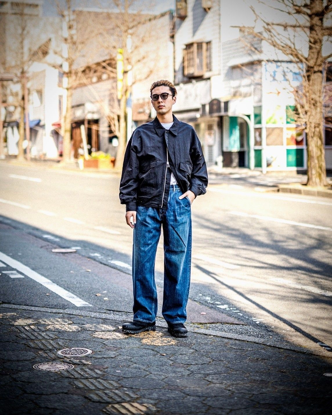 グラフペーパー Selvage Denim Two Tuck Pants(DARK FADE INDIGO