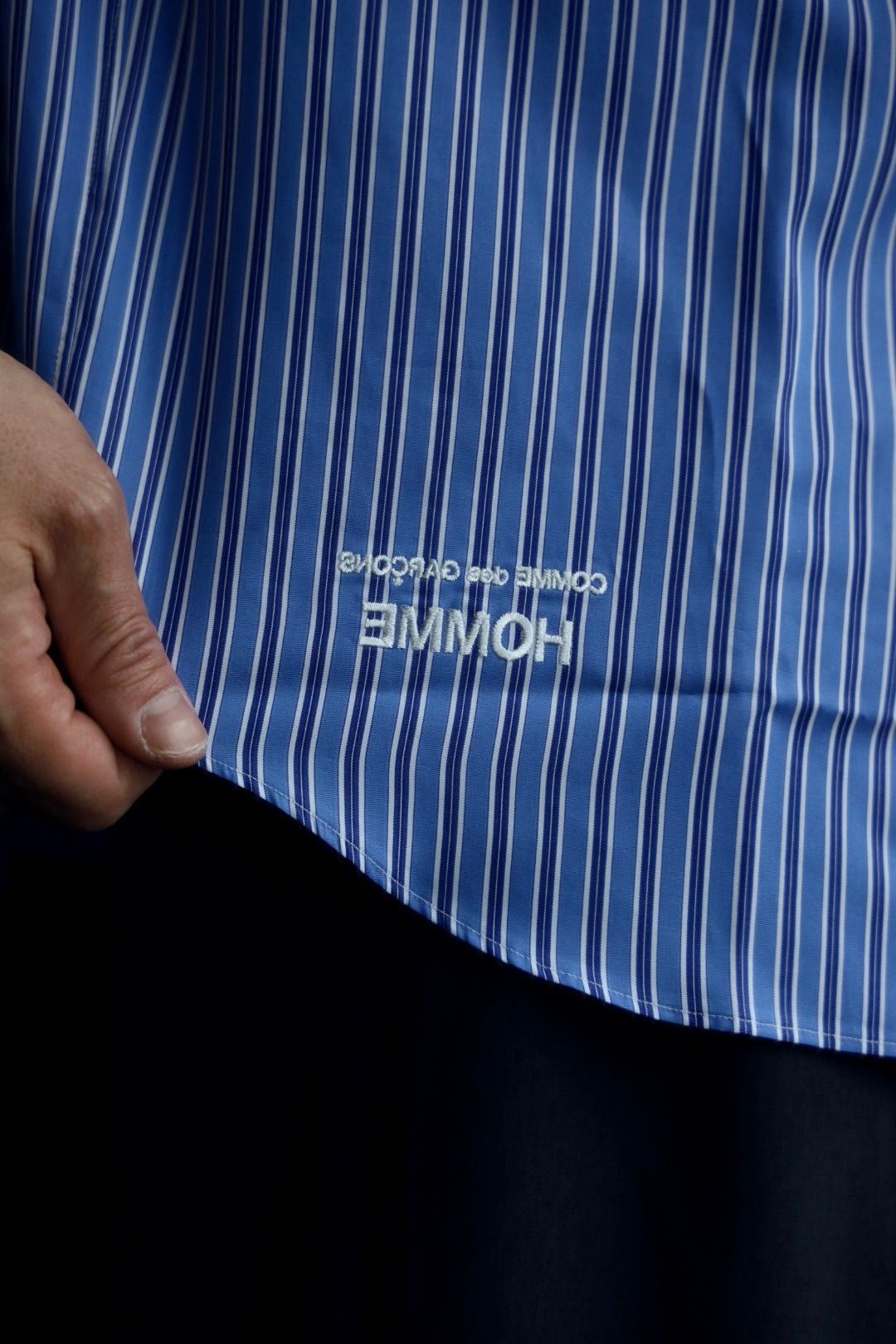 COMME des GARÇONS コムデギャルソン オム ブルーストライプ S COMME des GARCONS HOMME 綿ストライプS/Sシャツ2025.5.2