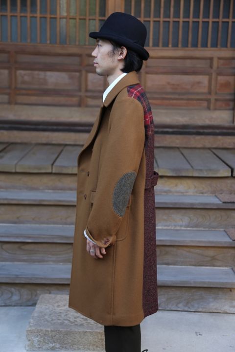 JUNYA WATANABE CDG MAN ウールメルトン×ウールナイロンツイードコート Style.2020.10.18.
