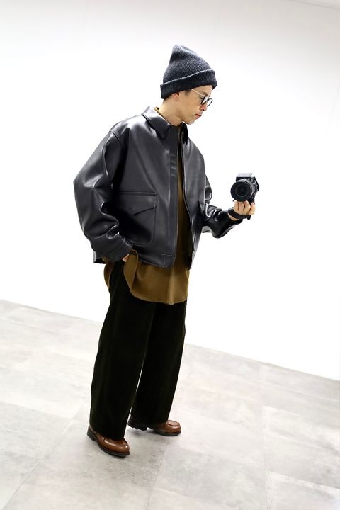 A.PRESSE Leather Type A-2 Flight Jacketスタイル2025.10.4.