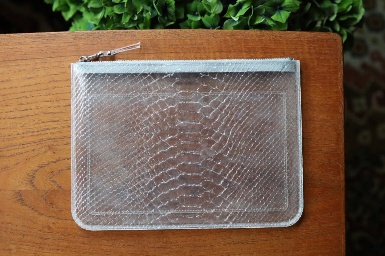 コムデギャルソン 財布 SNAKE TRANSPARENT ZIP POUCH(大)(8Z-T510-051)☆12月再入荷致します！