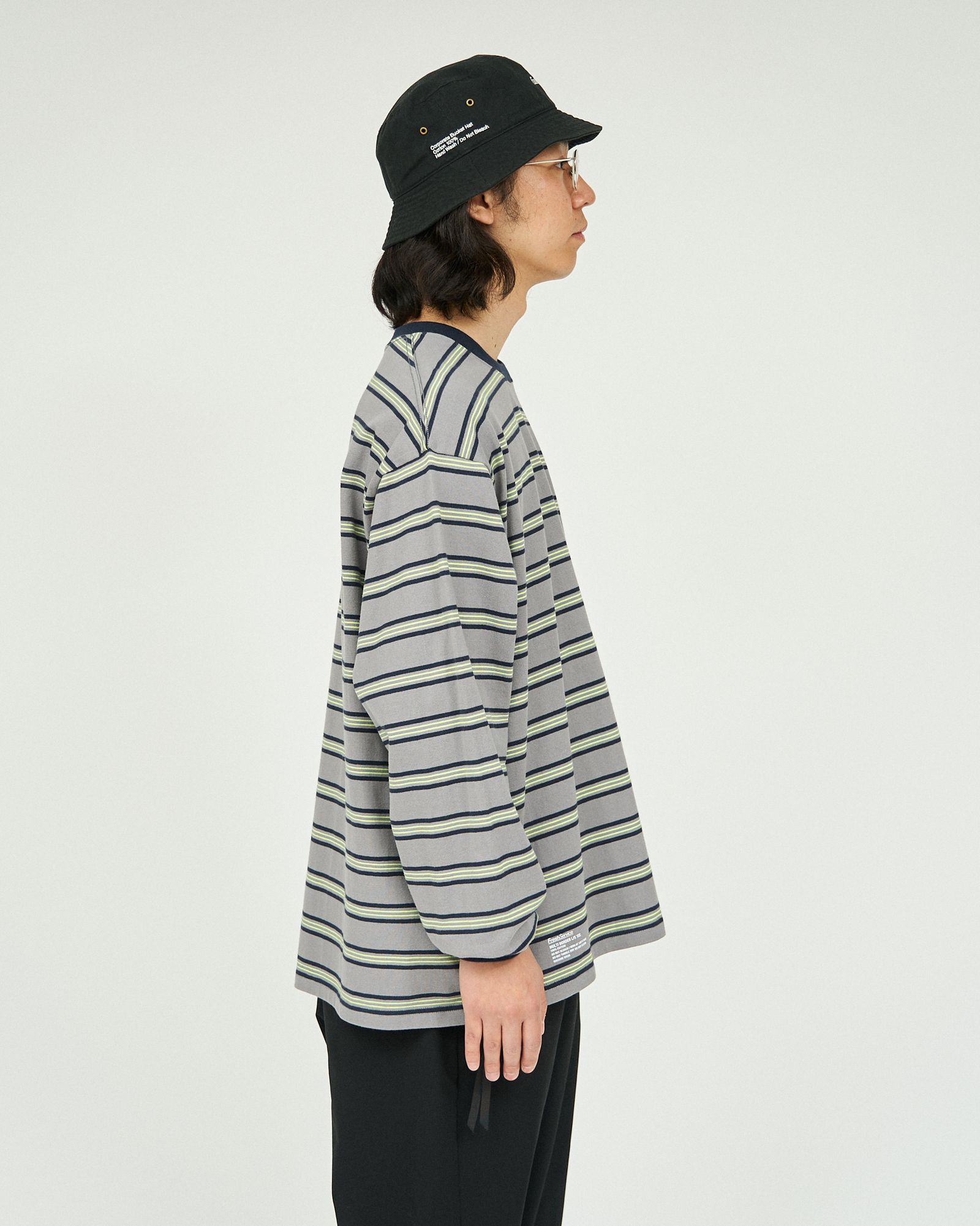 フレッシュサービス MULTI BORDER L/S TEE(FSC251-70120)GRAY