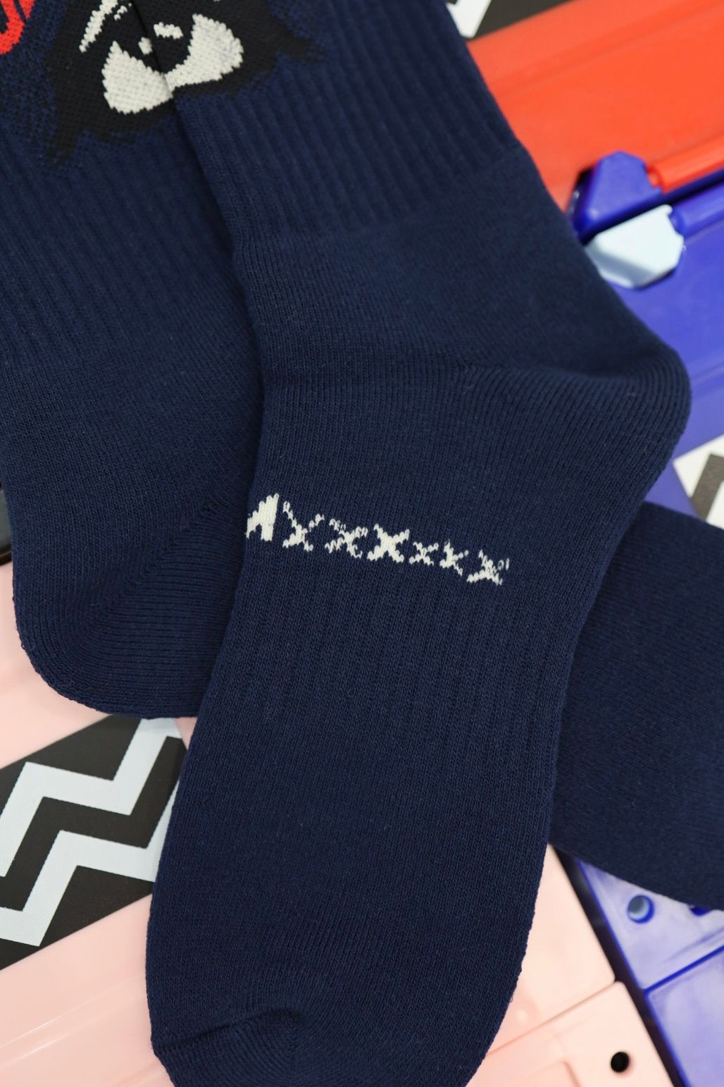 セントマイケル 26AW EYE_SOCKS(SM-MK1-0000-108)NAVY
