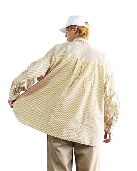FreshService 24SS CORPORATE UNIFORM L/S SHIRT(YELLOW STRIPE) style 2024.3.8