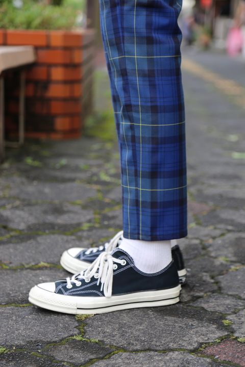 JieDa TARTAN CHECK TUCK SLACKS"NAVY"スタイル.2020.7.25.