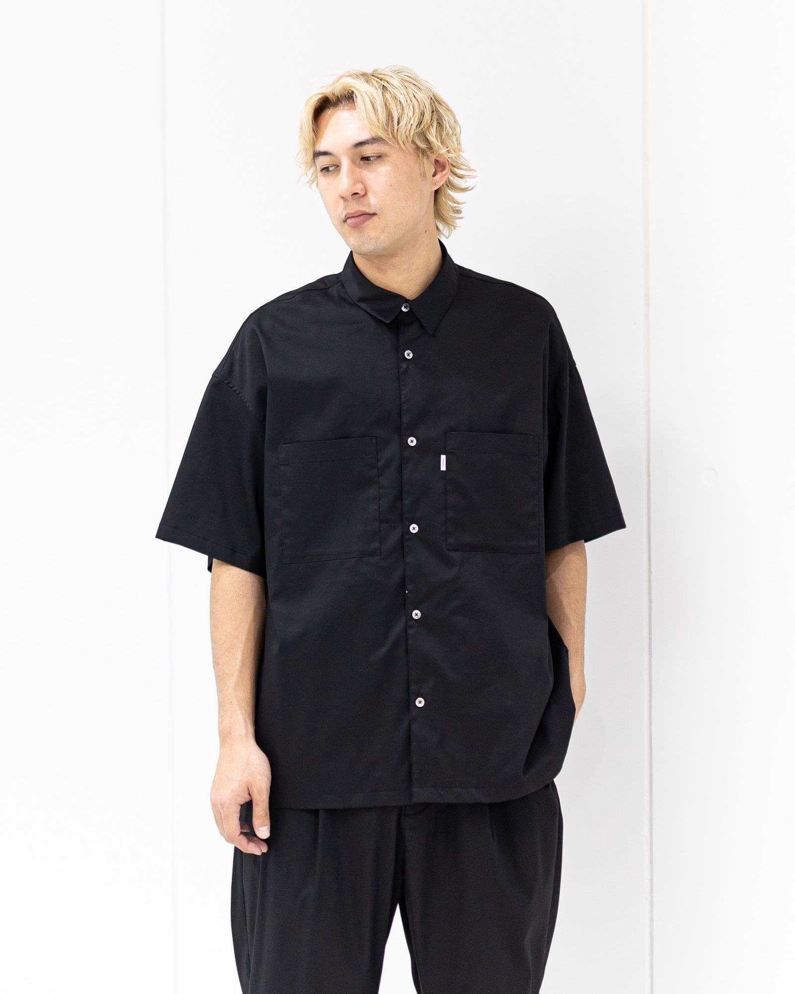 グラフペーパー 26SS Solotex Twill S/S Oversized Box Shirt(GM261-50159B)BLACK☆3月20日(金)発売！