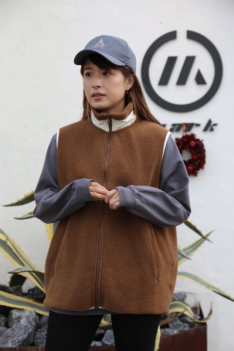 Graphpaper Wool Boa Zip-Up Vest"CAMEL"Style.2020.12.14.