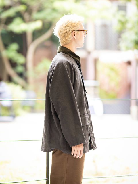 A.PRESSE Vintage Silk Hemp Riding Oiled Jacket スタイル