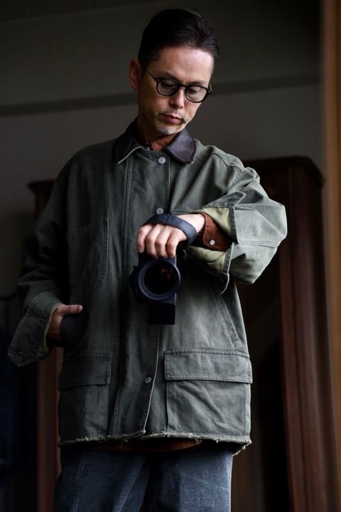 YOKE COTTON CUT-OFF COVERALL JACKET"DUSTY KAHKI"スタイル