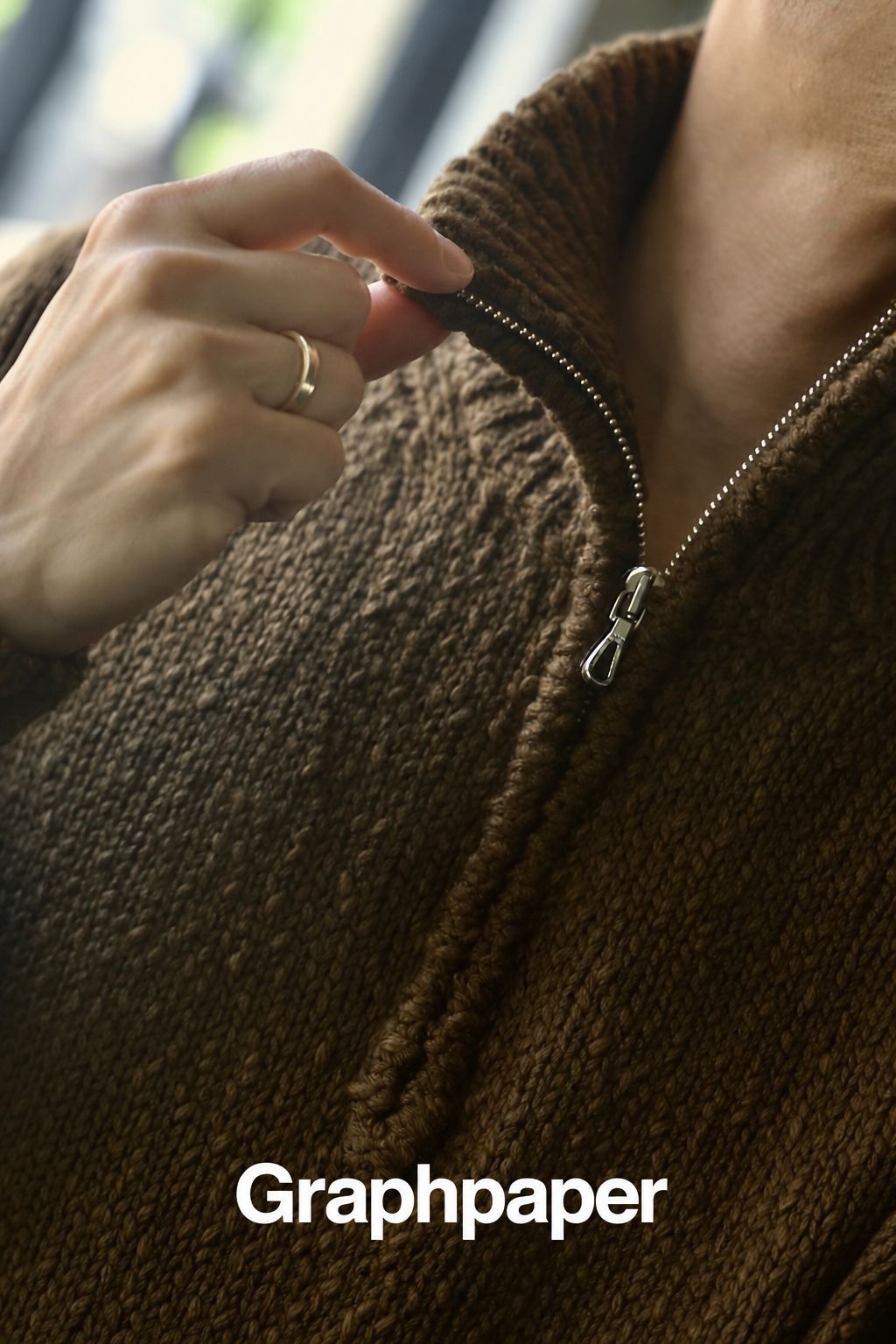 Graphpaper Cotton Wool Slub Oversized Half Zip Knitスタイル2026.9.24.