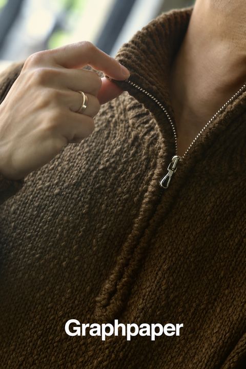 Graphpaper Cotton Wool Slub Oversized Half Zip Knitスタイル2026.9.24.