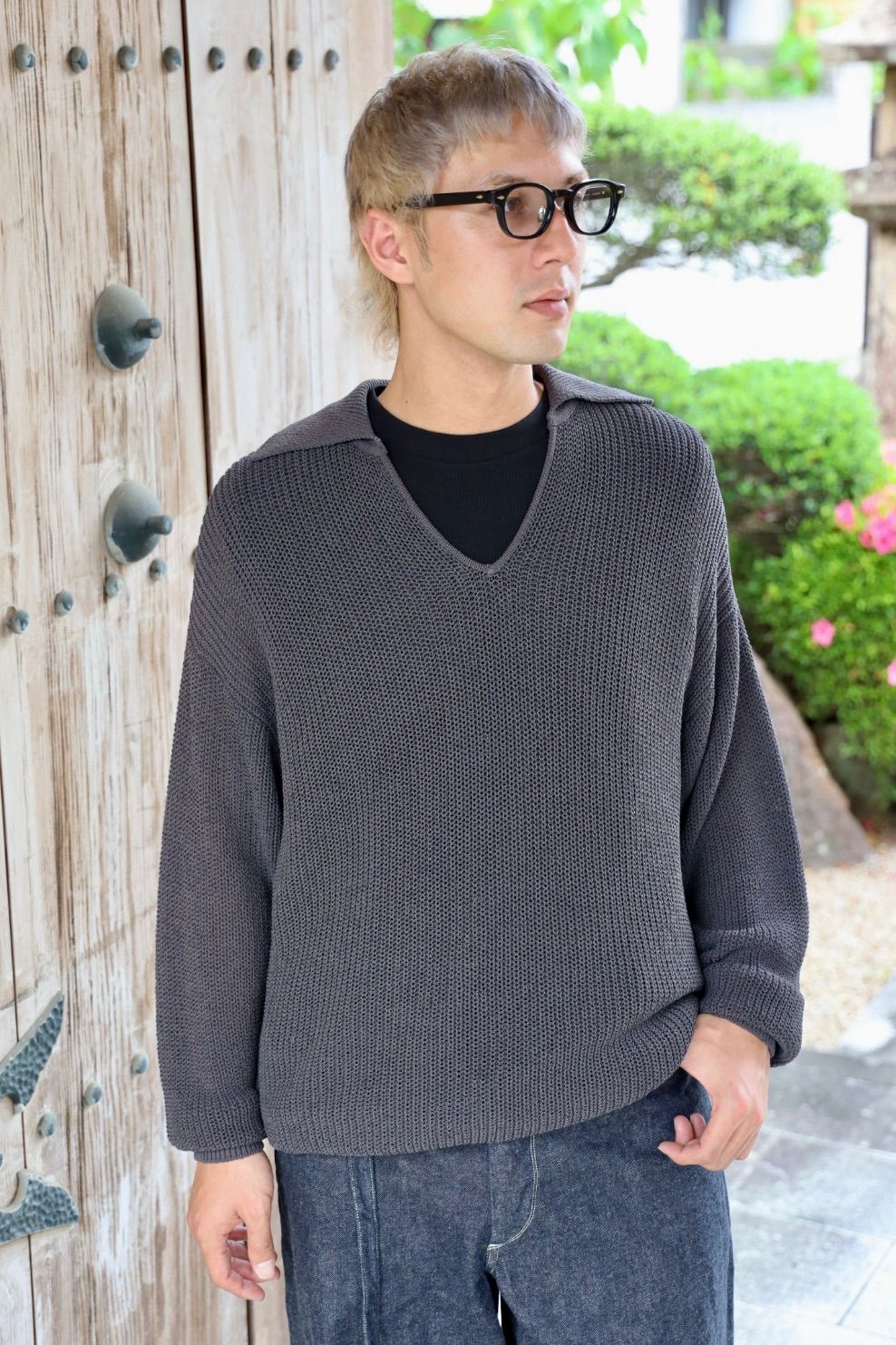 Graphpaper Coiled Wool Nylon Skipper Knit MARKスタイル