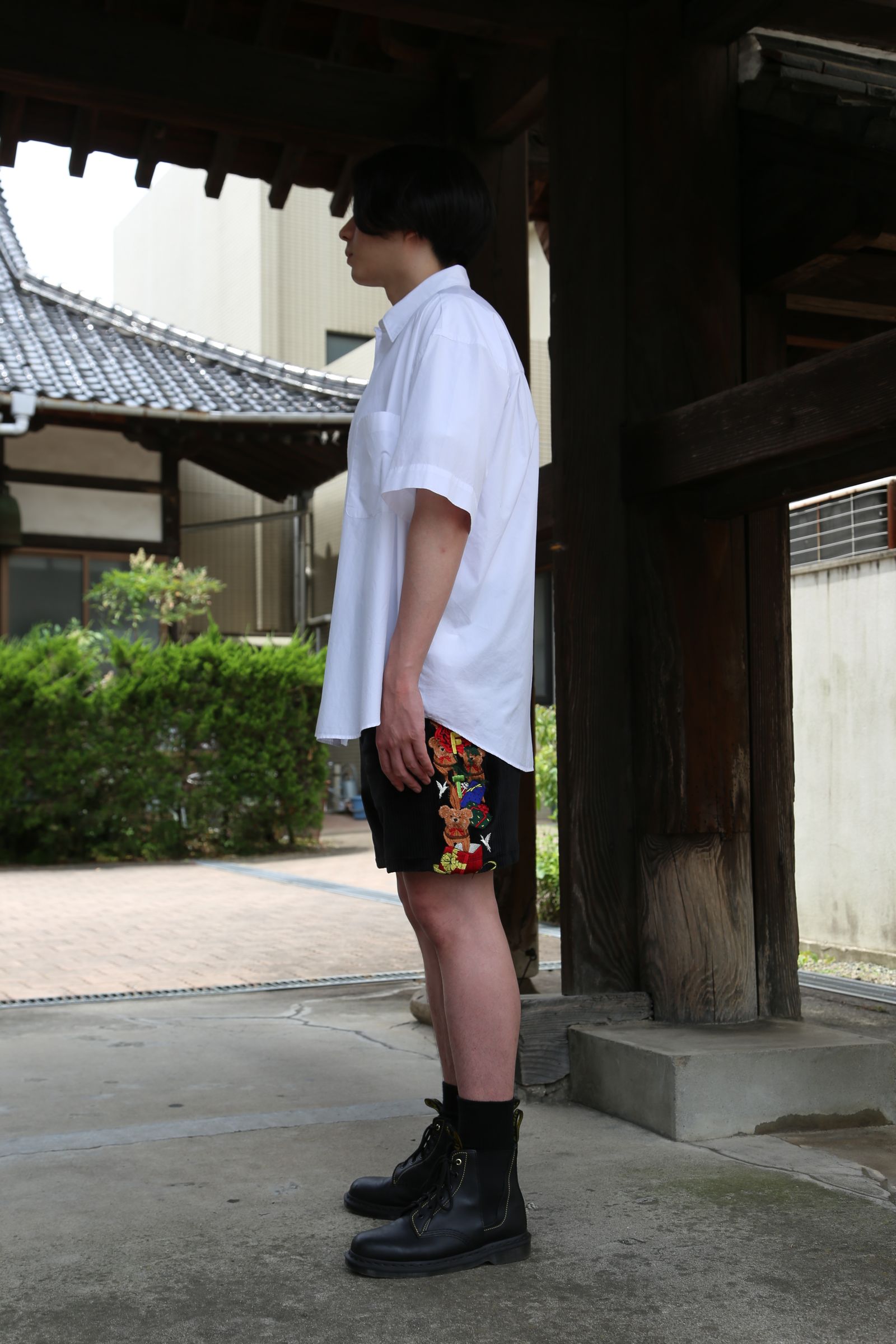 Graphpaper Broad Oversized S/S Regular Collar Shirt(GM212-50625B) style.2021.6.6.