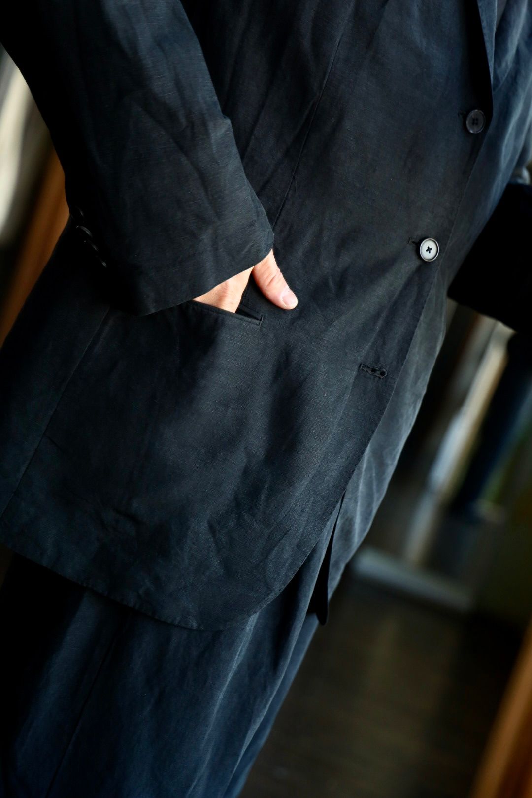 アプレッセ 25SS Silk Linen Jacket(25SAP-01-31H)BLACK