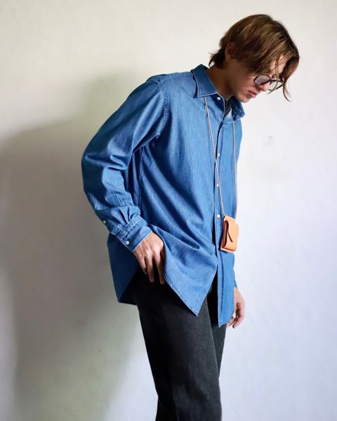 A.PRESSE 23AW Washed Denim Shirtスタイル