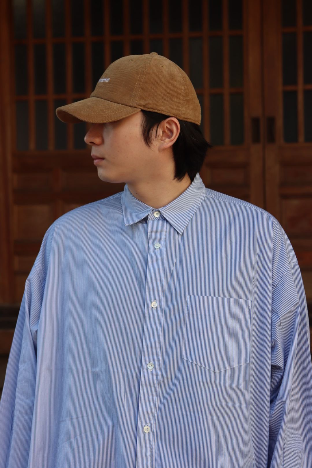 FreshService CORPORATE STRIPE REGULAR COLLAR SHIRT"WHITE×BLUE"style.