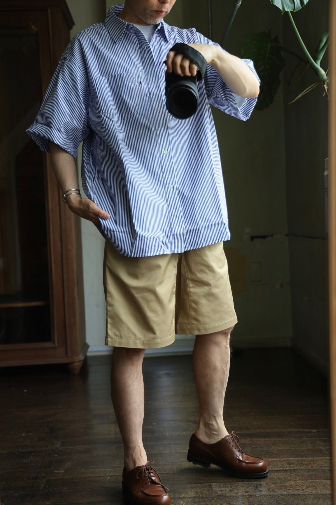 FreshService CORPORATE UNIFORM S/S SHIRT(BLUE STRIPE