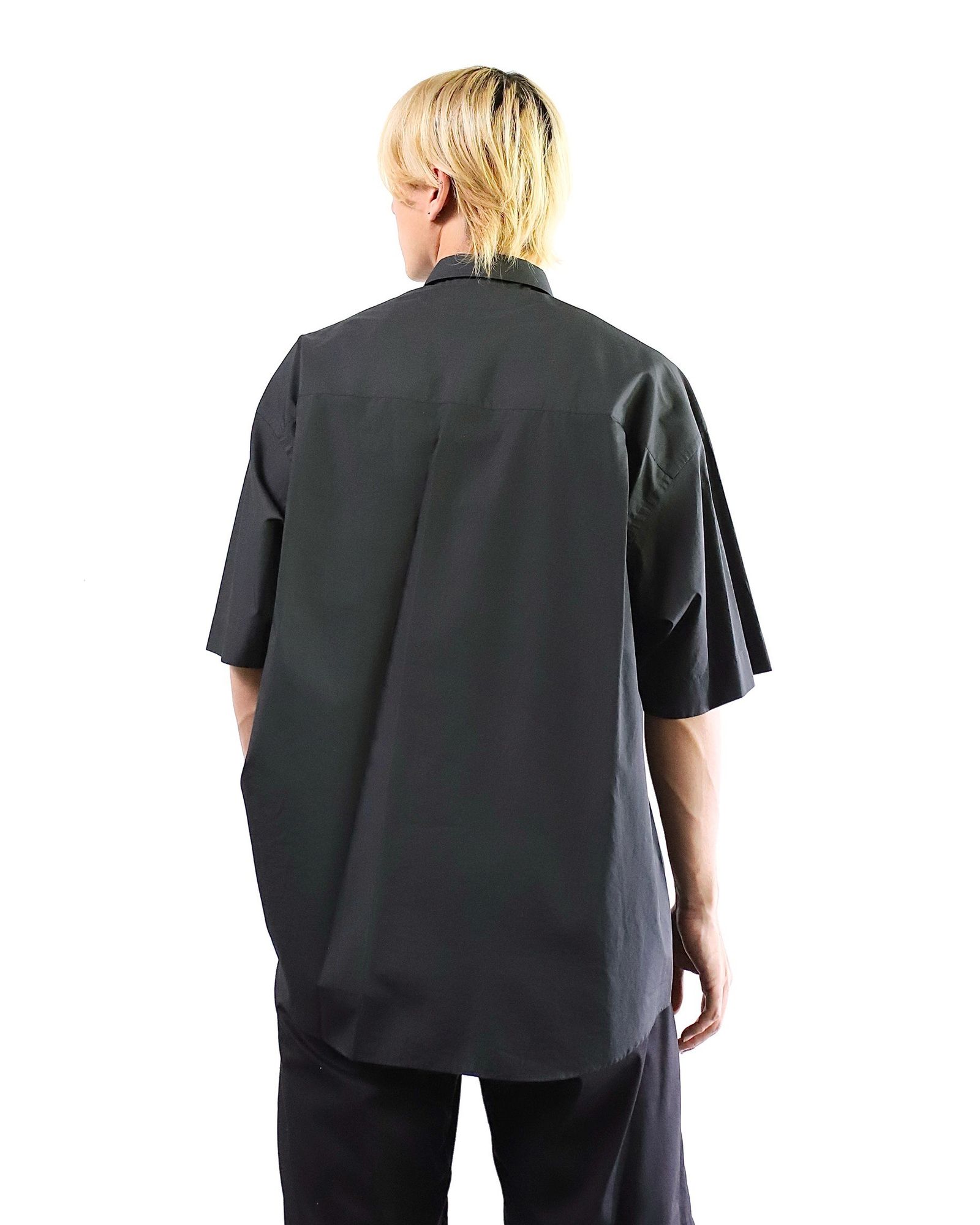 グラフペーパー 24SS Broad S/S Oversized Regular Collar Shirt(BLACK) style 2024.5.17