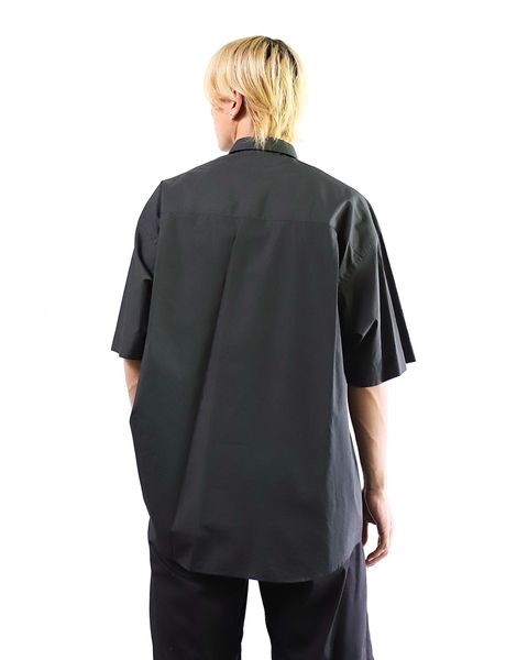 グラフペーパー 24SS Broad S/S Oversized Regular Collar Shirt(BLACK) style 2024.5.17