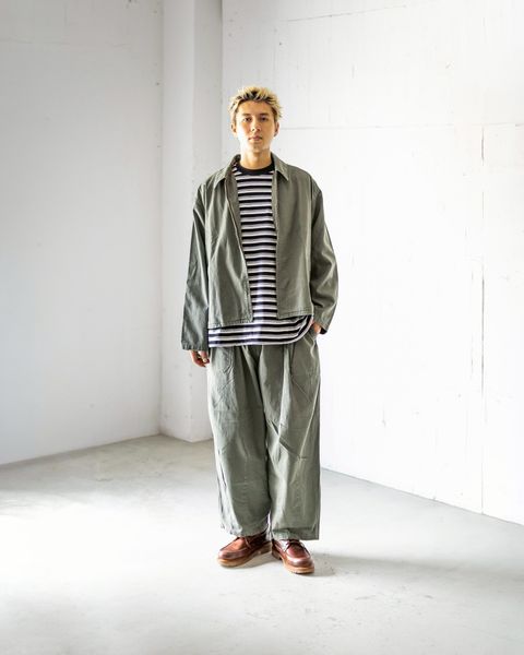 is-ness  HERRINGBONE ZIP JACKET MARKスタイル