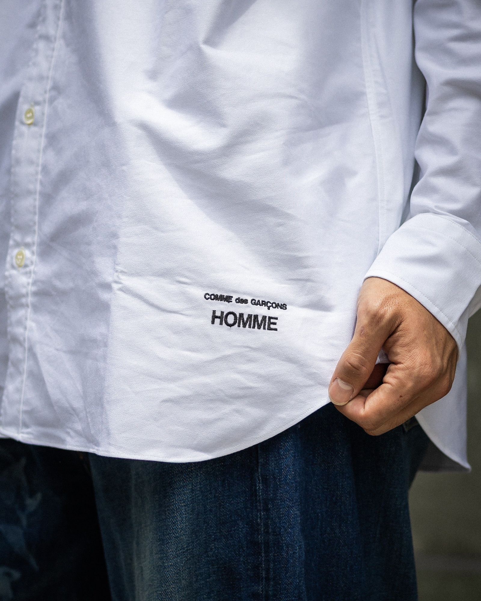 COMME des GARCONS HOMME 綿オックスフォードシャツ MARK