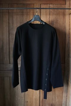 ヨウジヤマモト24SS 19/-COTTON SLUB SINGLE JERSEY REVERSED SEAM LONG SLEEVE T(HS-T14-074-1)BLACK☆1月13日(土)発売！