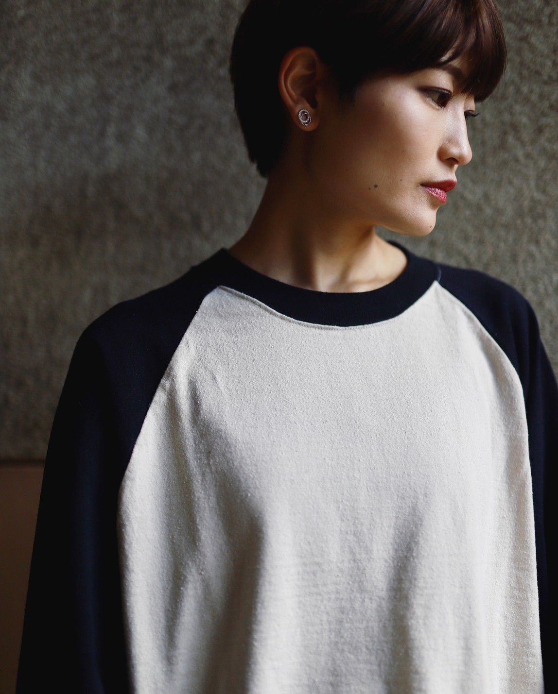 blurhms 新作Co/Silk Nep Baseball Raglan Tee style.2023.10.20