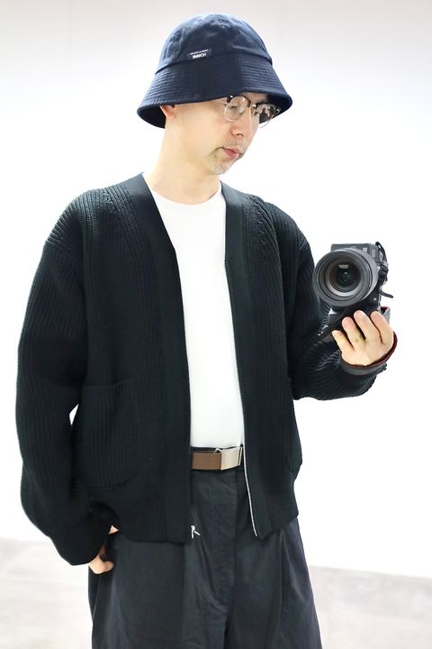 COMME des GARCONS HOMME 26SS 綿エステル片畦カーディガンスタイル