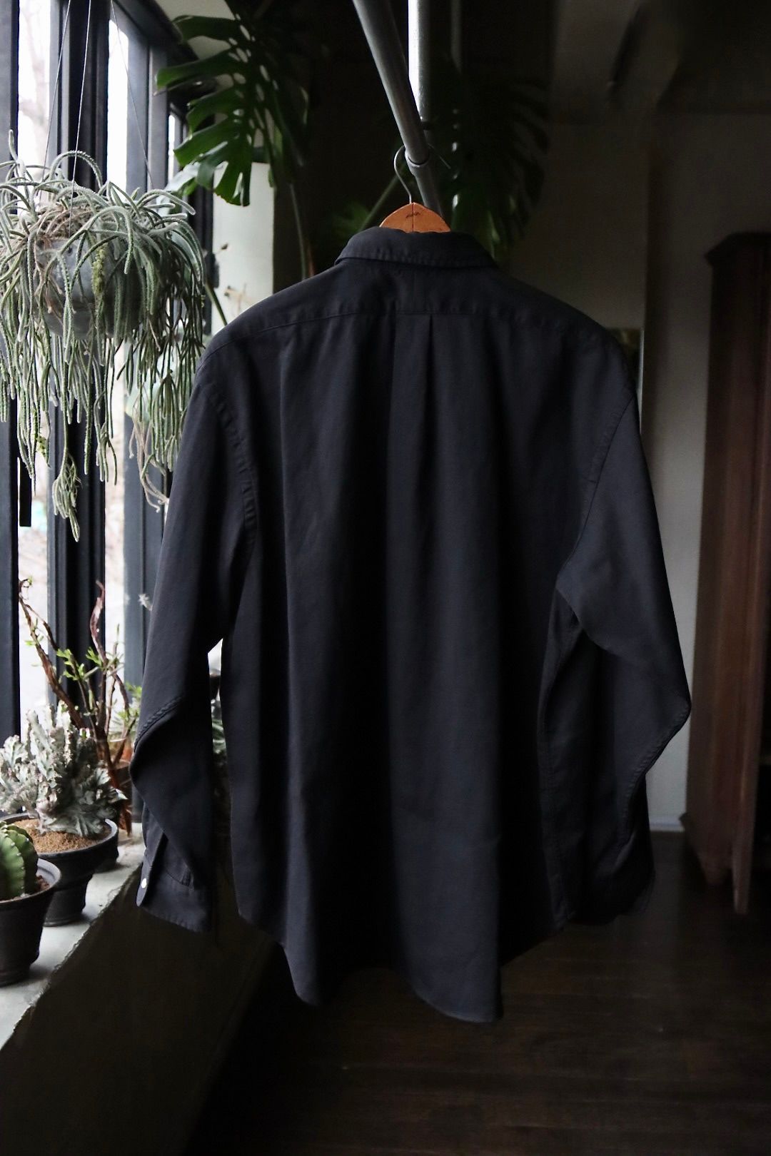 アプレッセ24SS Double Weave TwillRegular Collar Shirt (24SAP-02-03H)BLACK - 1(S)
