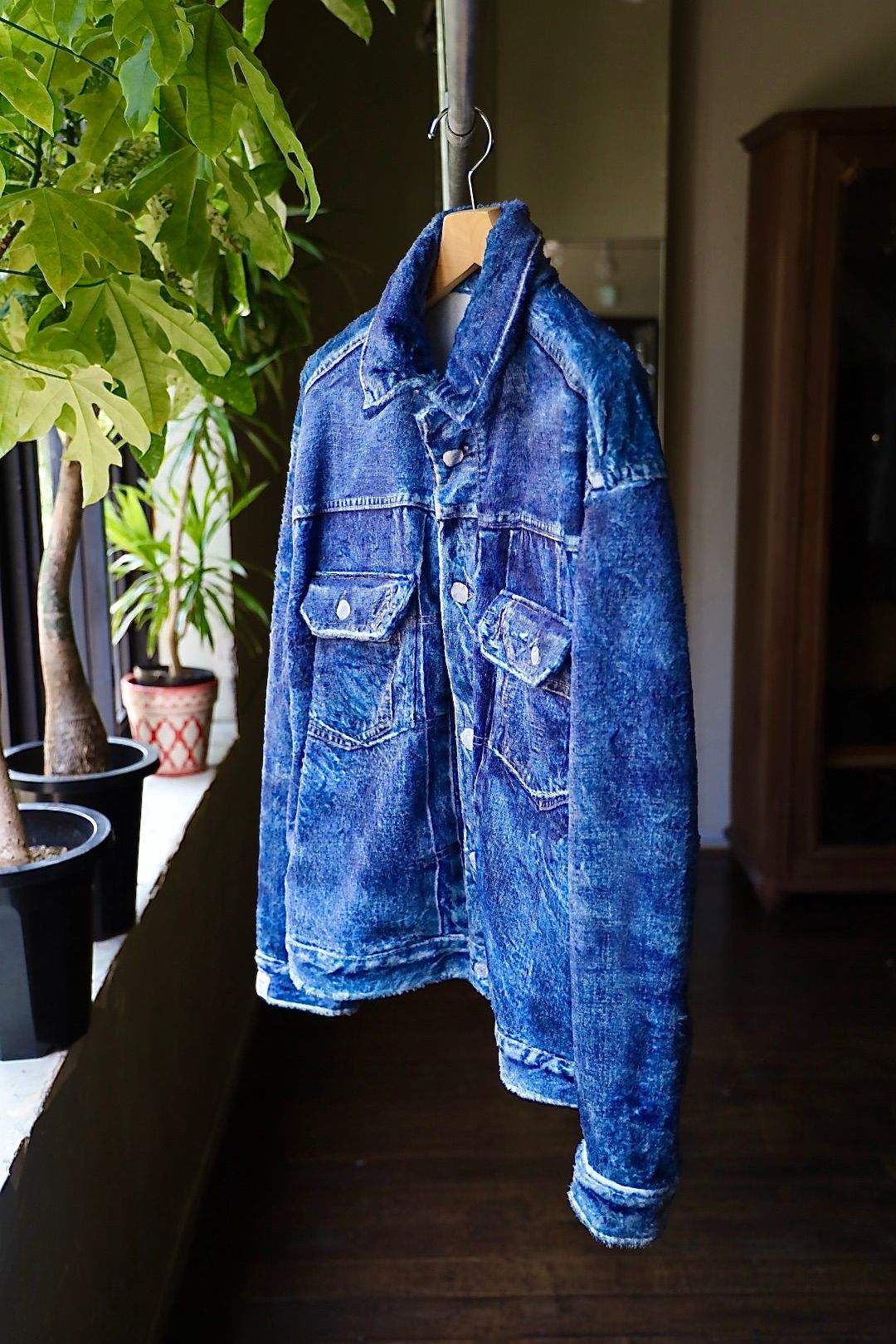 トーキングアバウト ジ アブストラクション 25AW  DENIM PRINT FUR JKT (2526AW-J001)BLUE☆新作発売！