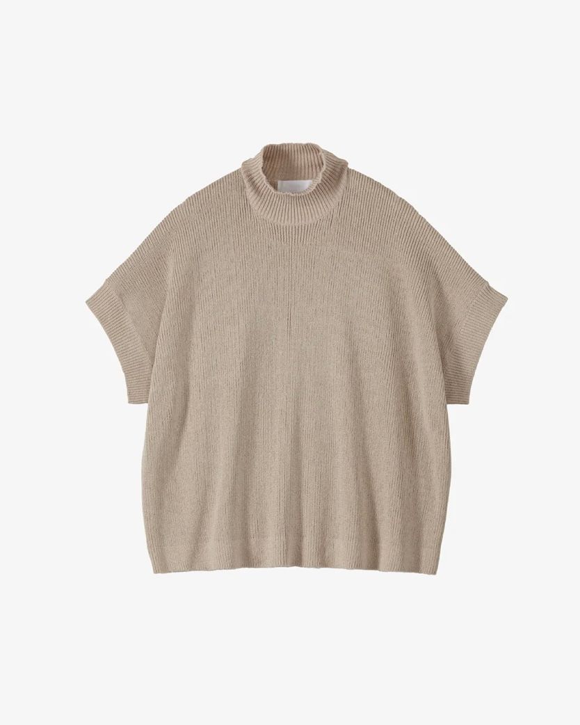 Graphpaper 25SS WOMENS Linen Solotex S/S Mock Neck Knit(GL251-80060)BEIGE