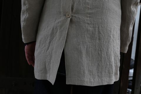 Yohji Yamamoto N-襟なし左身釦あきリネンジャケットstyle.2021.3.17.