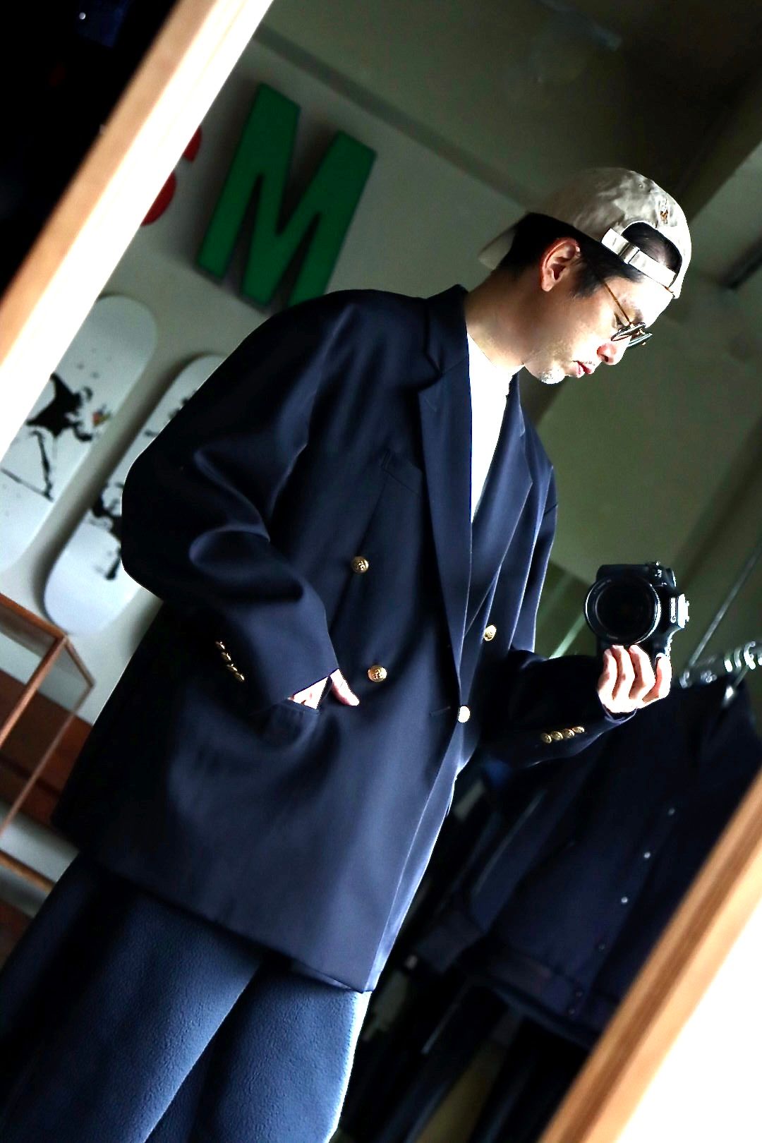 ADULT ORIENTED ROBES - アダルトオリエンテッドローブス 22AWダブルジャケットRosemarkie(22AOR-3AW-JK006)NAVY  | mark