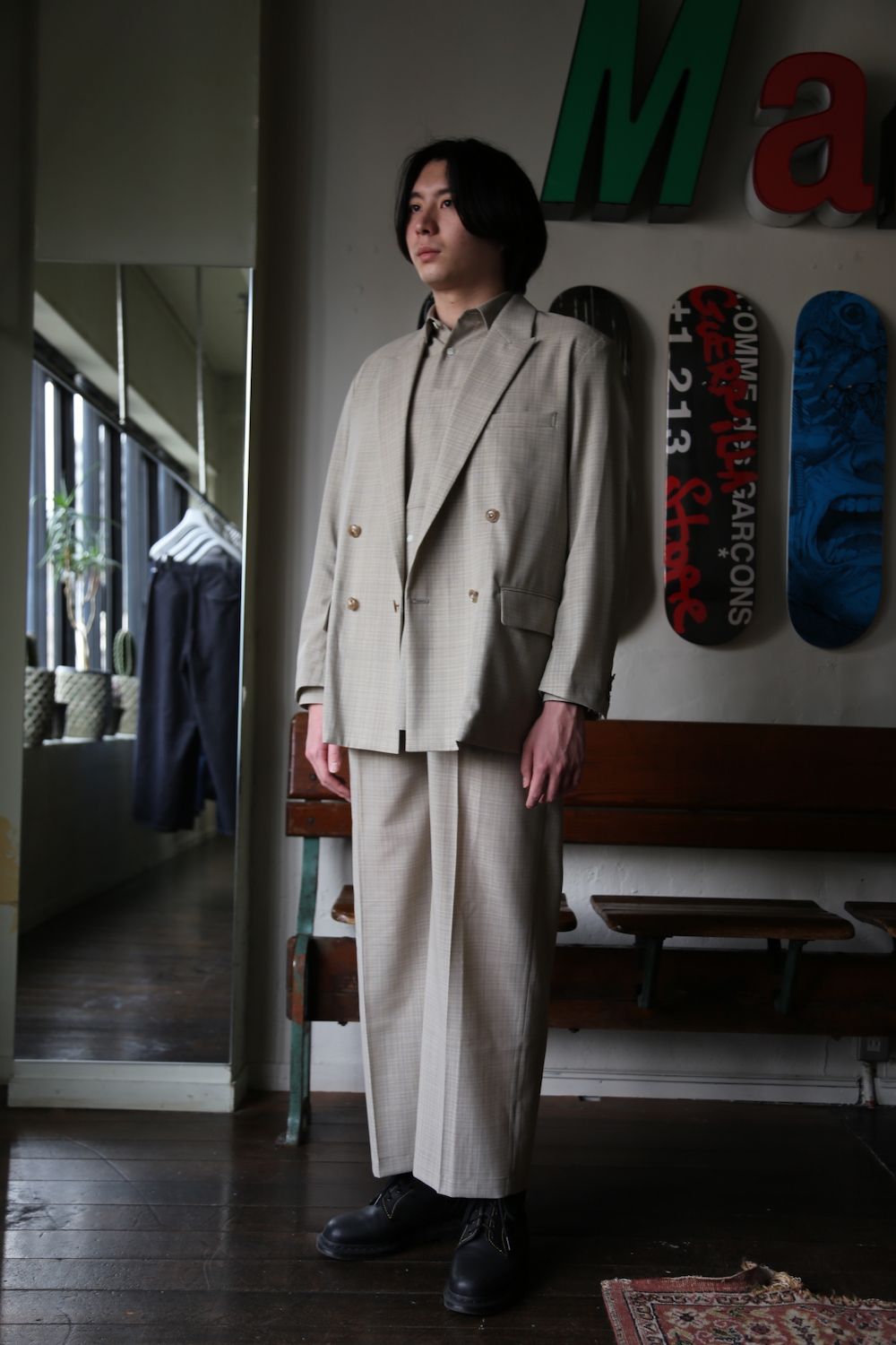 ジャケット・アウター YOKE 2019aw DOUBLE JACKET TROUSERS setup YOKE SIDE OPEN COUBLE-BREASTED JACKET(YK21SS0193J) style