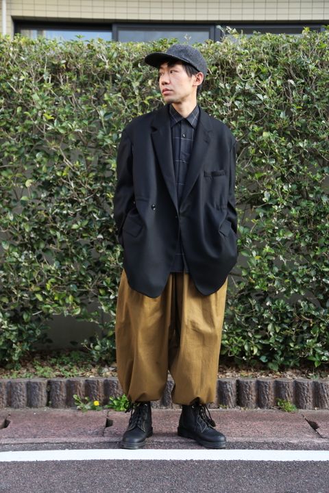 YOKE WOOL FLANNEL 11XL JACKET COAT"BLACK"Style.2020.11.16.