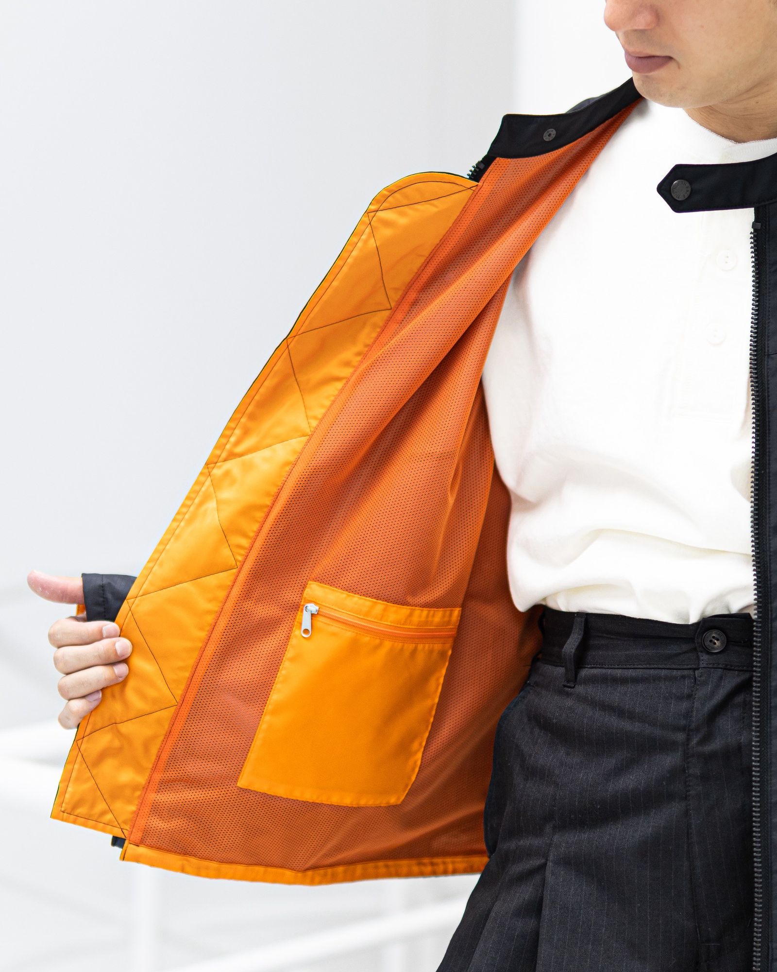 アイジュンヤワタナベマン THE NORTH FACE Wネーム ナイロンライダースジャケット 新作発売！