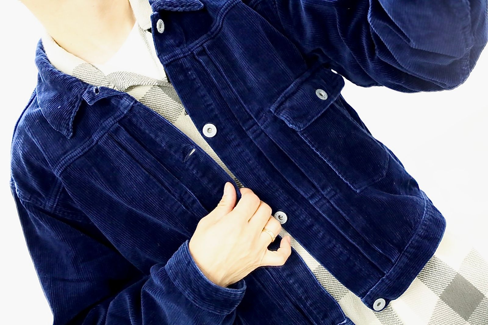 FOUNDOUR CORDUROY JACKET"INDIGO"スタイル.2025.10.12.